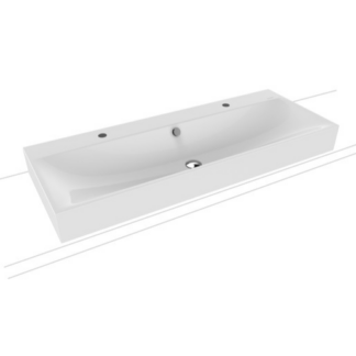 Kaldewei Silenio umyvadlo na desku 3049 120x46 cm alpská bílá se dvěma otvory pro baterii 906406043001