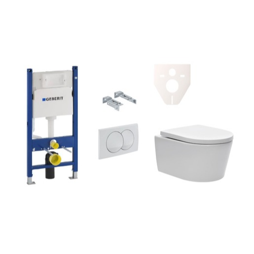 Cenově zvýhodněný závěsný WC set Geberit do lehkých stěn / předstěnová montáž + WC SAT Brevis SIKOGES5W0