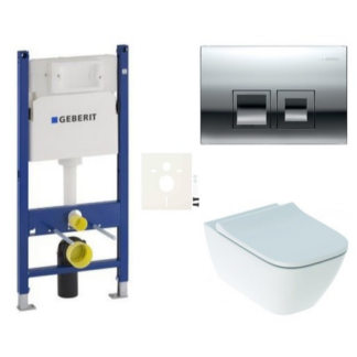 Cenově zvýhodněný závěsný WC set Geberit do lehkých stěn / předstěnová montáž+ WC Geberit Smyle SIKOGESSMD35
