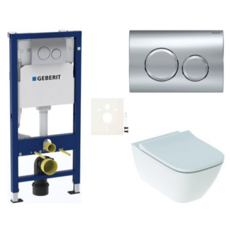 Cenově zvýhodněný závěsný WC set Geberit do lehkých stěn / předstěnová montáž+ WC Geberit Smyle SIKOGESSMD20