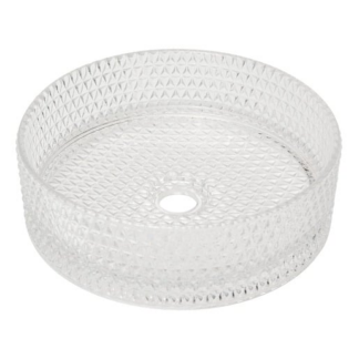Umyvadlo na desku SAT Purity 36x36 cm čirá bez otvoru pro baterii, bez přepadu SATGLA3636T