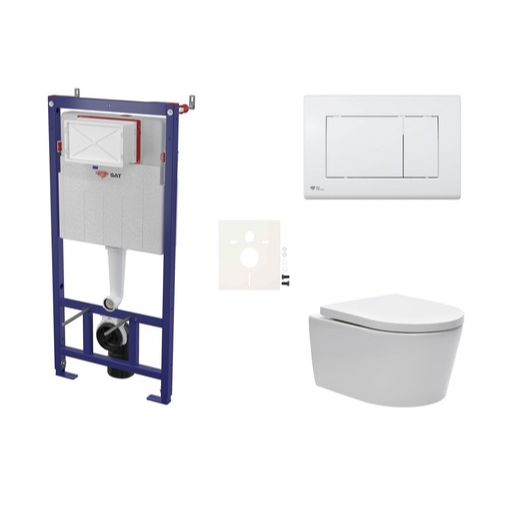 Cenově zvýhodněný závěsný WC set SAT do lehkých stěn / předstěnová montáž + WC SAT Brevis SIKOSSBR20K