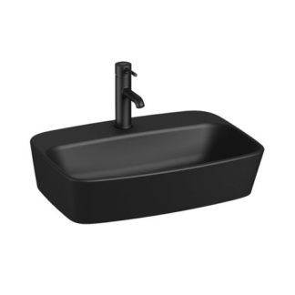 Jika Lyra Plus umyvadlo na desku 55x40 cm černá mat bez otvoru pro baterii, bez přepadu H8183827161121