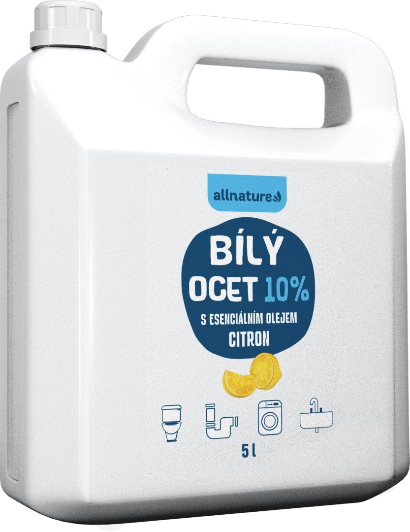 Allnature Bílý ocet sprej 10% s vůní citrónu - 5 l - univerzální přírodní čistič