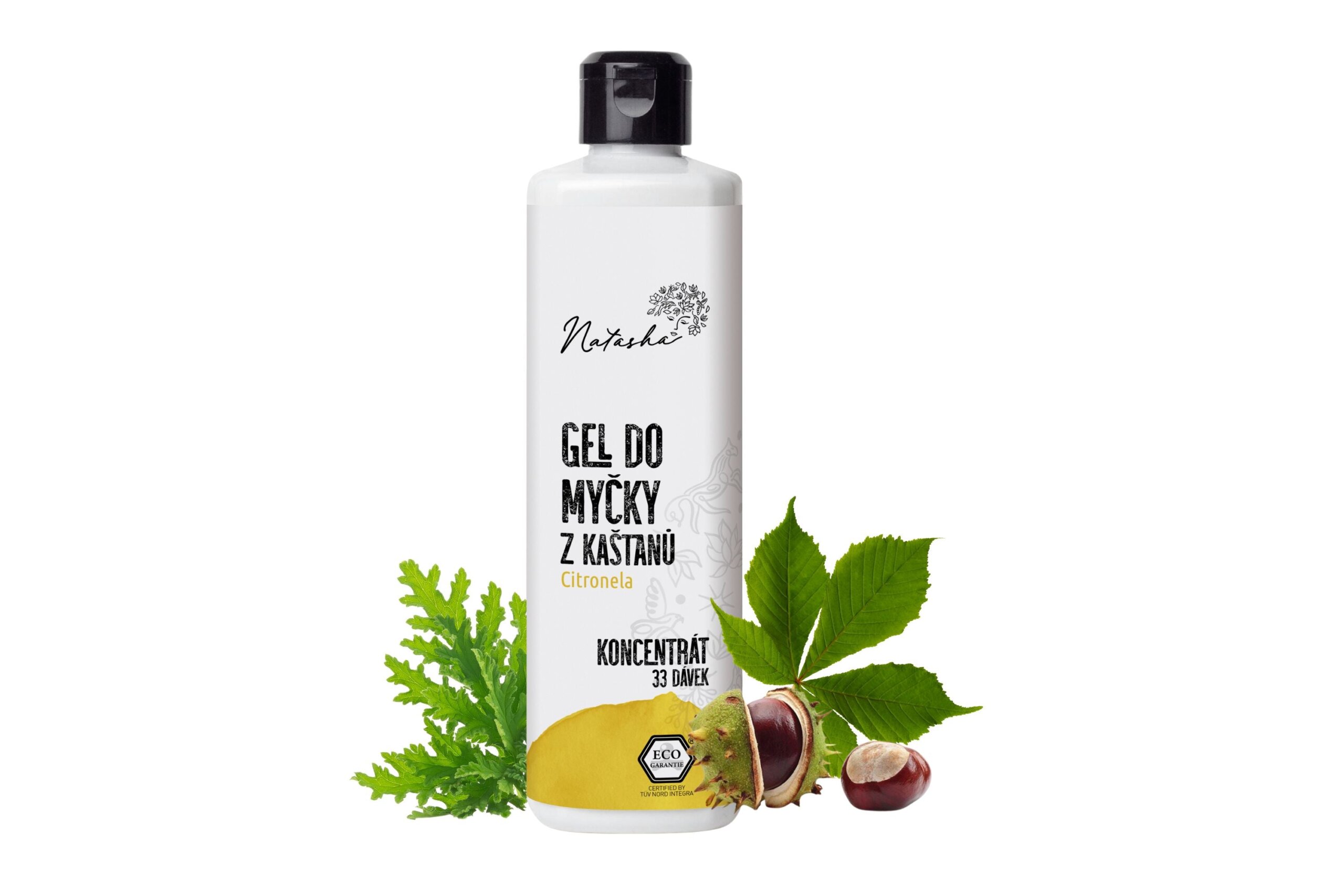 Natasha Gel do myčky z kaštanů Citronela - koncentrát (500 ml) - 33 mycích cyklů v 500 ml