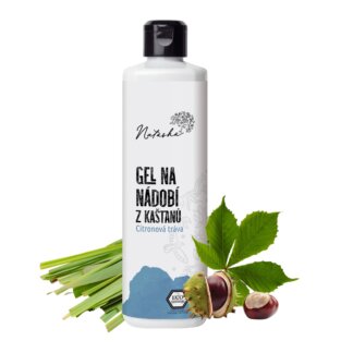 Natasha Gel na nádobí z kaštanů Citronová tráva (500 ml) - bojovník s mastnotou šetrný k pokožce