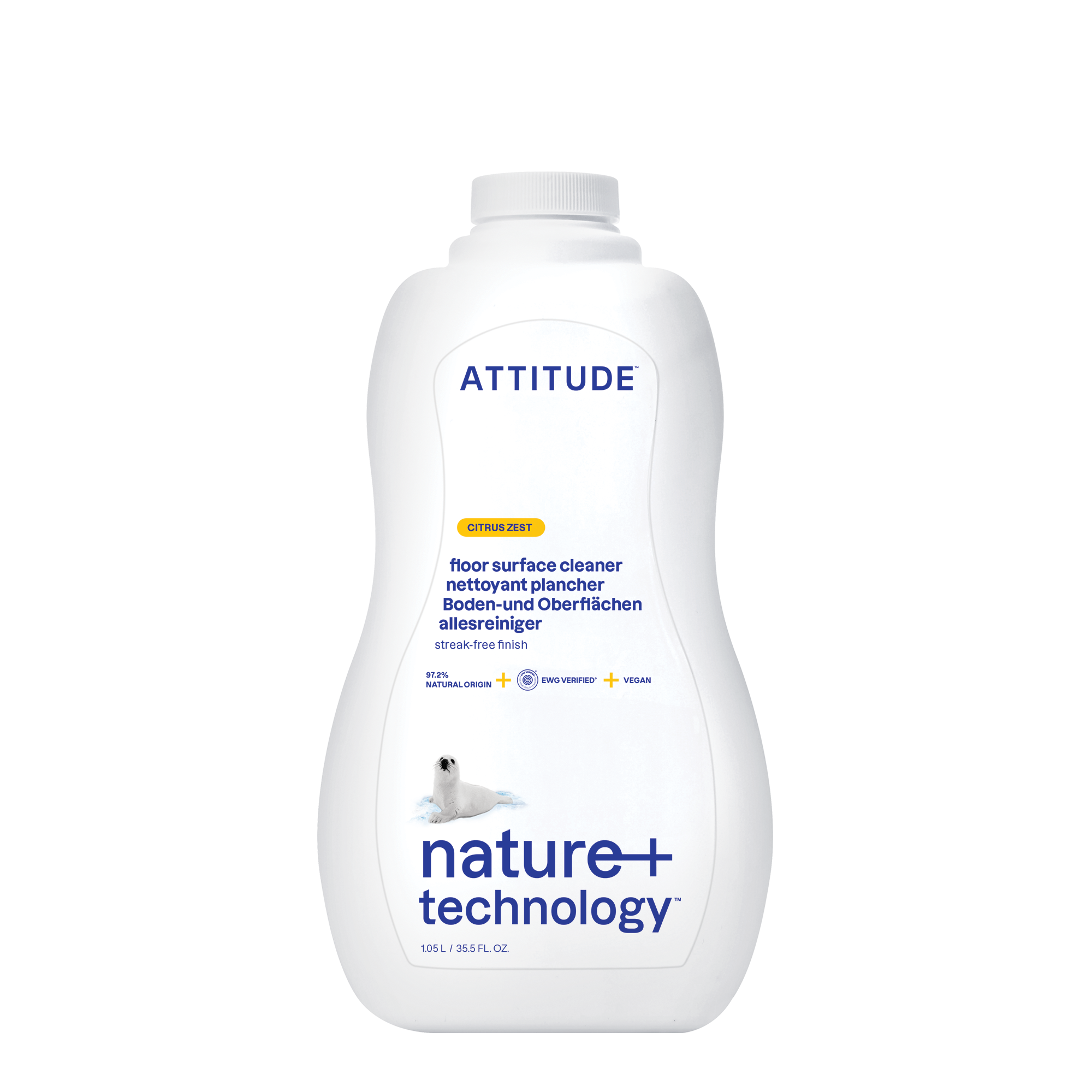 Attitude Čistič na podlahy a dřevo s vůní citronové kůry (1050 ml) - šetrně vyčistí dřevo i mramor