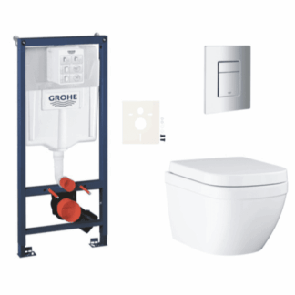 Závěsný WC set do lehkých stěn / předstěnová montáž GROHE Euro Ceramic SIKOGRSEUSCP00