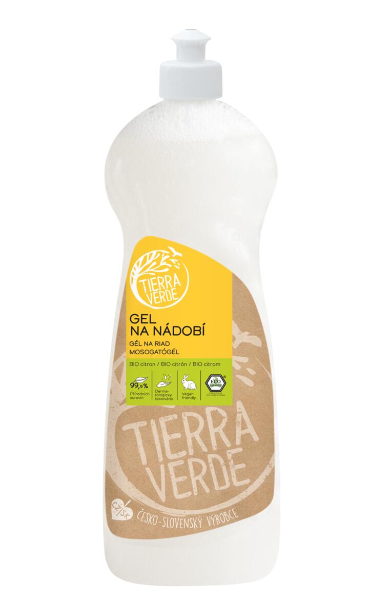 Tierra Verde Gel na nádobí - BIO citron - 1 l - voní jako čerstvě rozkrojený citron