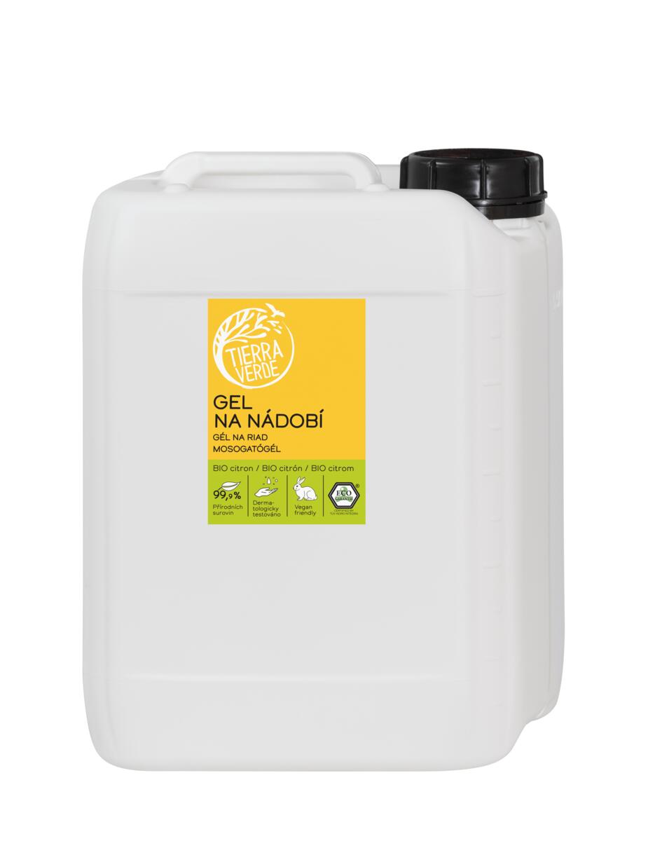 Tierra Verde Gel na nádobí - BIO citron - 5 l - voní jako čerstvě rozkrojený citron