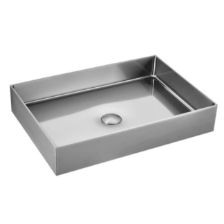 Umyvadlo na desku v barvě nerezu SAT Aurum 55x38 cm bez přepadu SATAUR5538BS