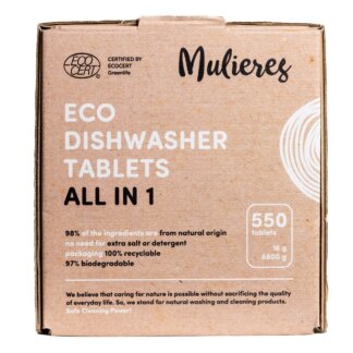 Mulieres Tablety do myčky - vše v jednom - cca 550 tablet - s certifikací ecocert ecodetergent