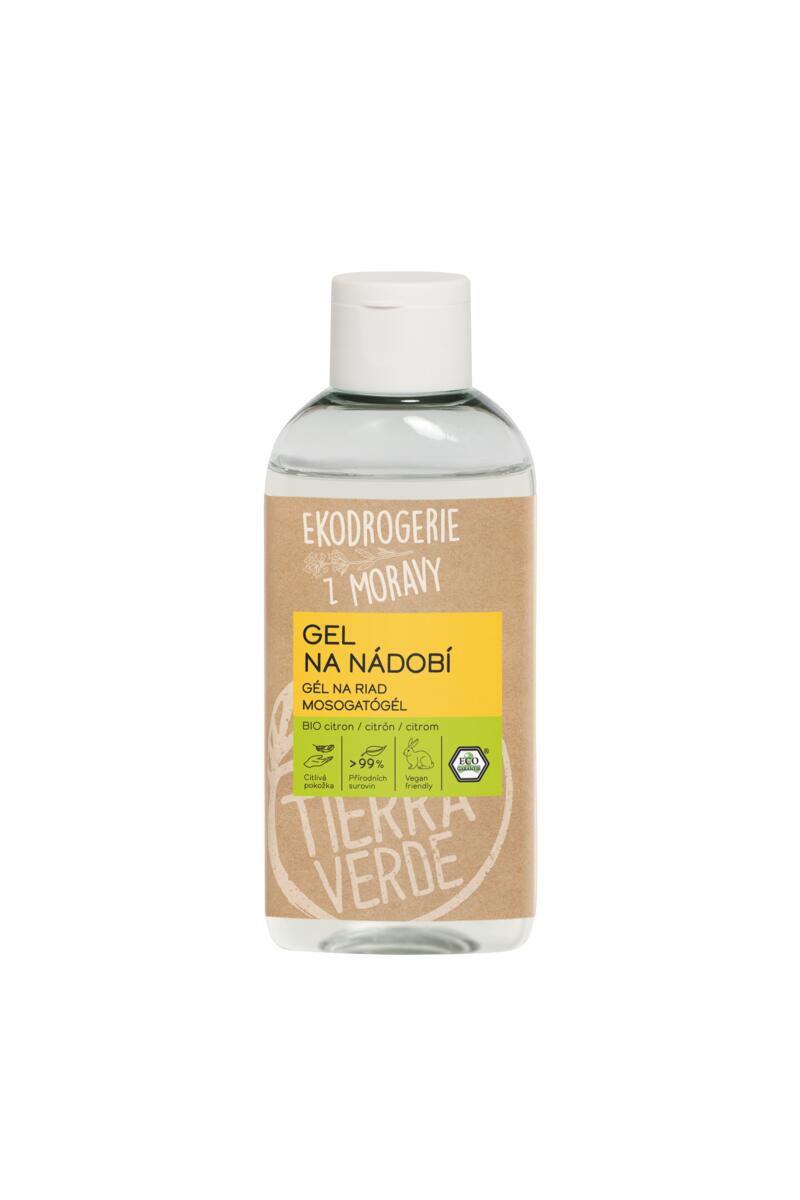 Tierra Verde Gel na nádobí - BIO citron - 100 ml - voní jako čerstvě rozkrojený citron
