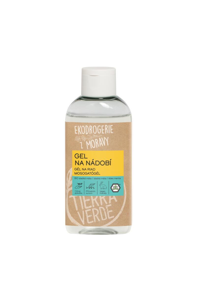 Tierra Verde Gel na nádobí - BIO sladká máta - 100 ml - voní jako čerstvé lístky máty
