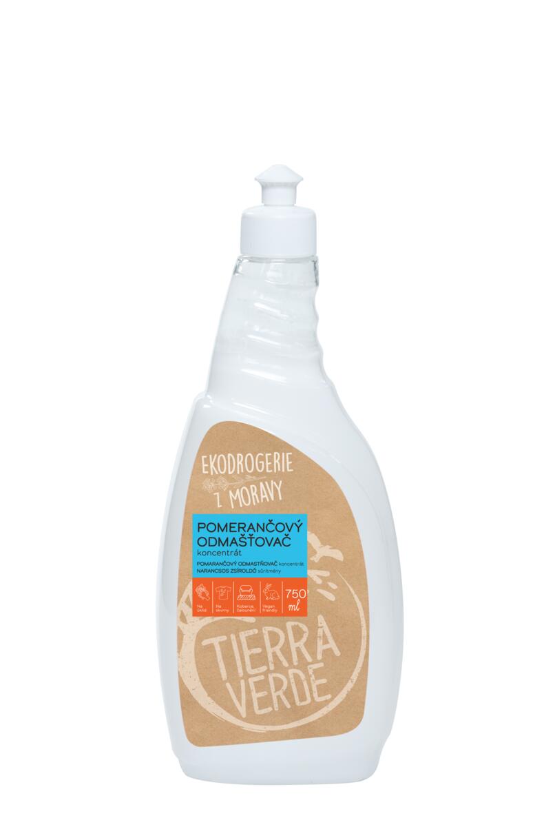 Tierra Verde Pomerančový odmašťovač - koncentrát - 750 ml - zvládne inkoust, motorový olej i žvýkačky